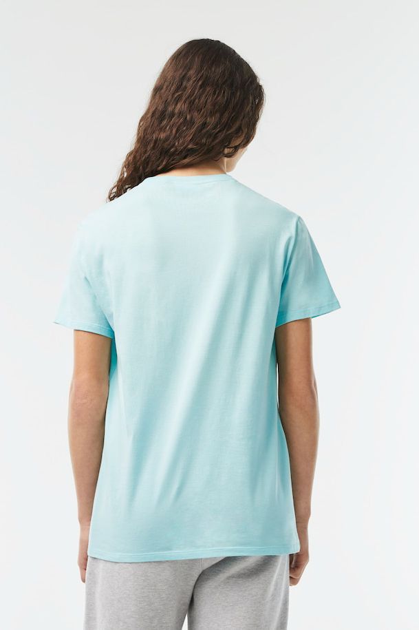 Lacoste t-shirt met logo lichtblauw katoen