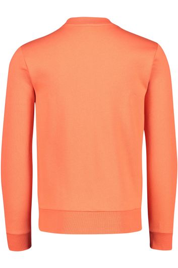 Lacoste sweater zalm oranje effen katoen
