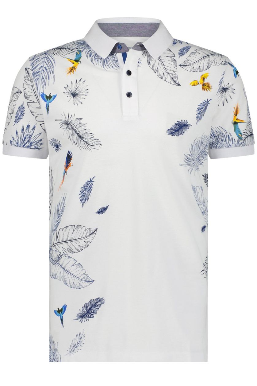 A Fish Named Fred polo wit met print slim fit