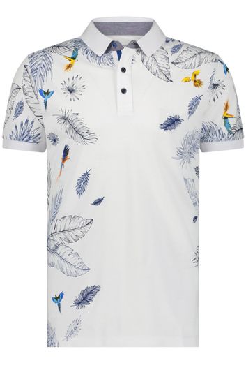 polo A Fish Named Fred wit geprint katoen slim fit