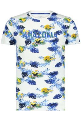 A Fish Named Fred A Fish Named Fred t-shirt wit met blauw geprint