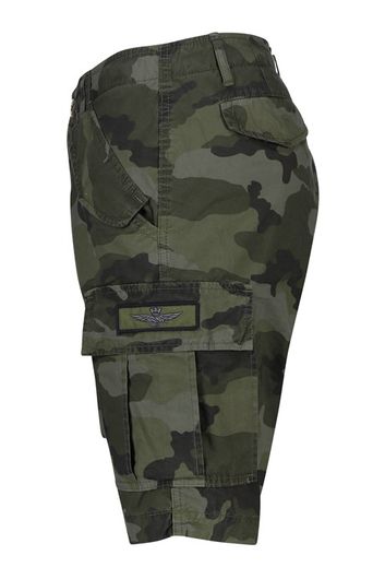 Aeronautica Militare korte broek groen geprint katoen Comfort Fit