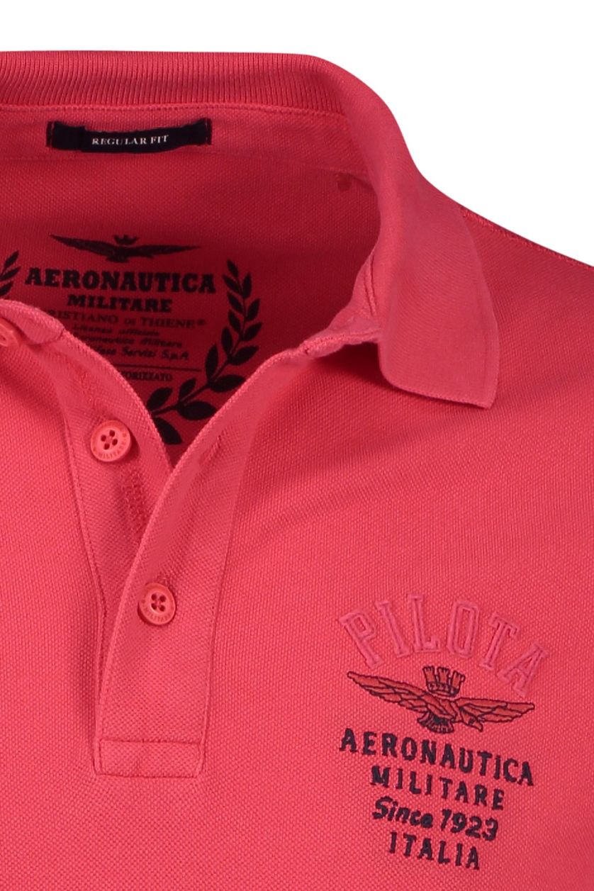 Aeronautica Militare polo normale fit rood geprint katoen Met logo 