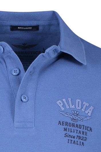 Aeronautica Militare polo normale fit blauw met logo katoen