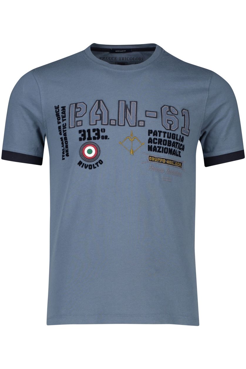 Aeronautica Militare t-shirt blauw met opdruk katoen