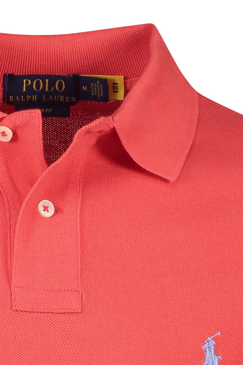 Polo Ralph Lauren polo rood effen katoen slim fit met logo