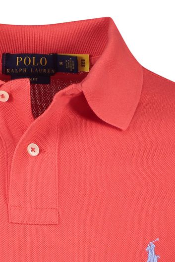 Polo Ralph Lauren polo slim fit rood effen katoen met logo 