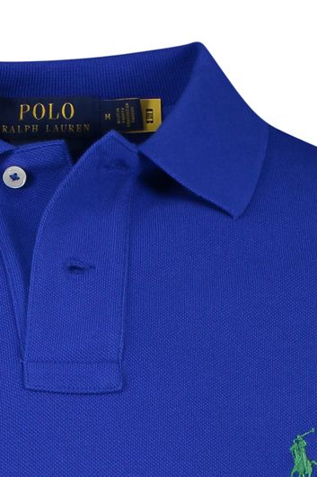 polo Polo Ralph Lauren Slim Fit donkerblauw effen katoen slim fit