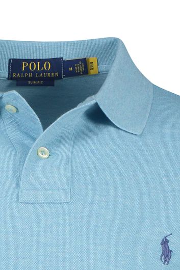 polo Polo Ralph Lauren blauw effen katoen slim fit