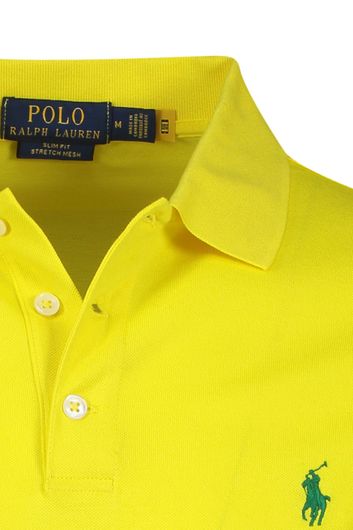 Polo Ralph Lauren poloshirt normale fit geel katoen 3 knoops
