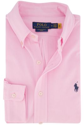 Polo Ralph Lauren casual overhemd Polo Ralph Lauren roze effen katoen normale fit 
