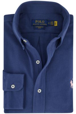 Polo Ralph Lauren Polo Ralph Lauren casual overhemd normale fit blauw effen katoen met logo