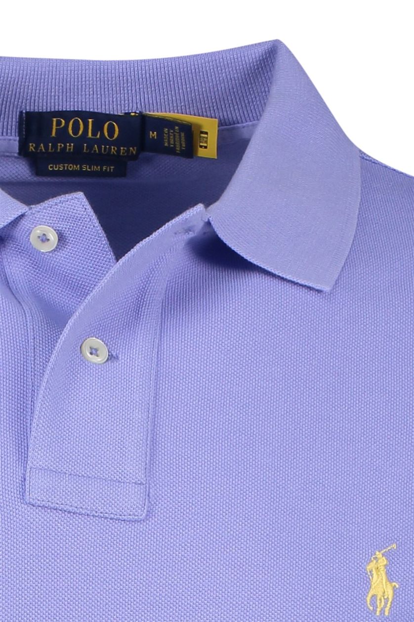 Polo Ralph Lauren polo Custom Slim Fit normale fit paars effen katoen 100%