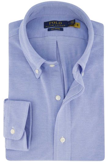 Polo Ralph Lauren casual overhemd normale fit blauw Knit Oxford