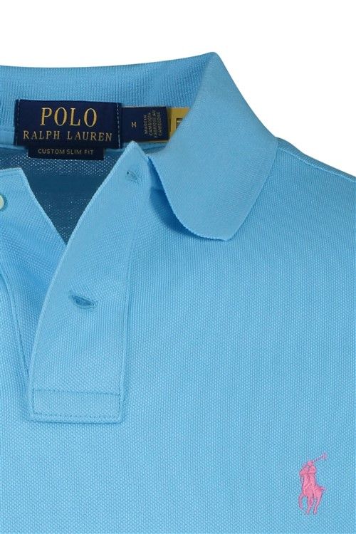 Polo Ralph Lauren polo 2-knoops normale fit blauw effen katoen