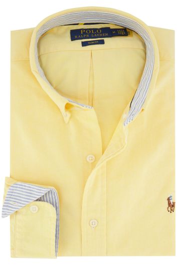 casual overhemd Polo Ralph Lauren Slim Fit geel effen katoen