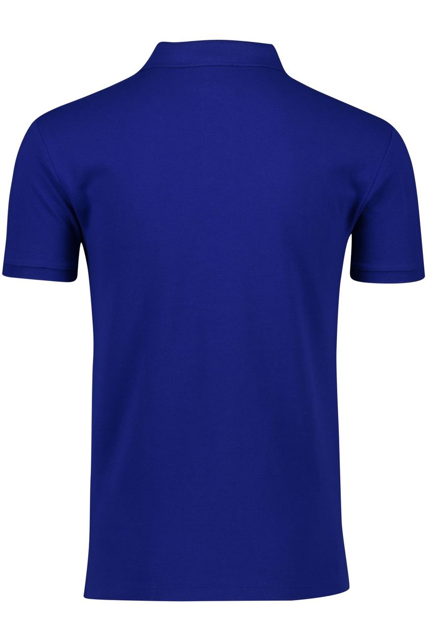Polo Ralph Lauren polo slim fit donkerblauw effen katoen rood logo
