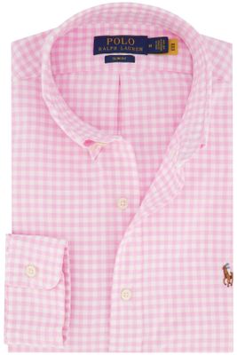 Polo Ralph Lauren casual overhemd Polo Ralph Lauren Slim Fit roze geruit katoen
