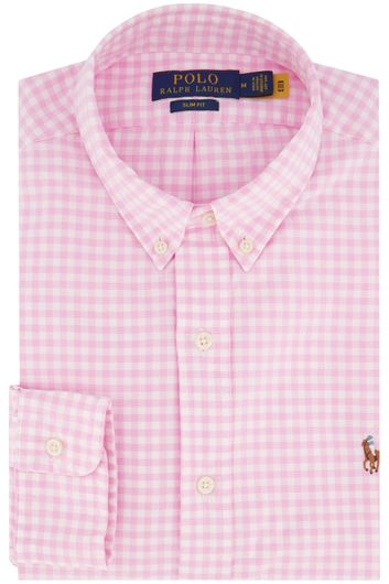casual overhemd Polo Ralph Lauren Slim Fit roze geruit katoen
