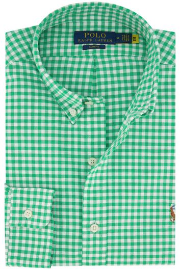 Polo Ralph Lauren casual overhemd Slim Fit button-down groen geruit