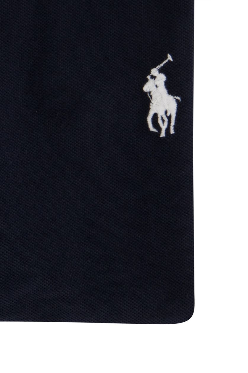 Polo Ralph Lauren casual overhemd korte mouw donkerblauw uni katoen normale fit