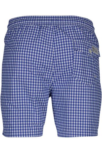 Polo Ralph Lauren zwemshort geruit blauw/wit geruit polyester