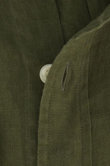 Polo Ralph Lauren casual overhemd Slim Fit  groen effen linnen