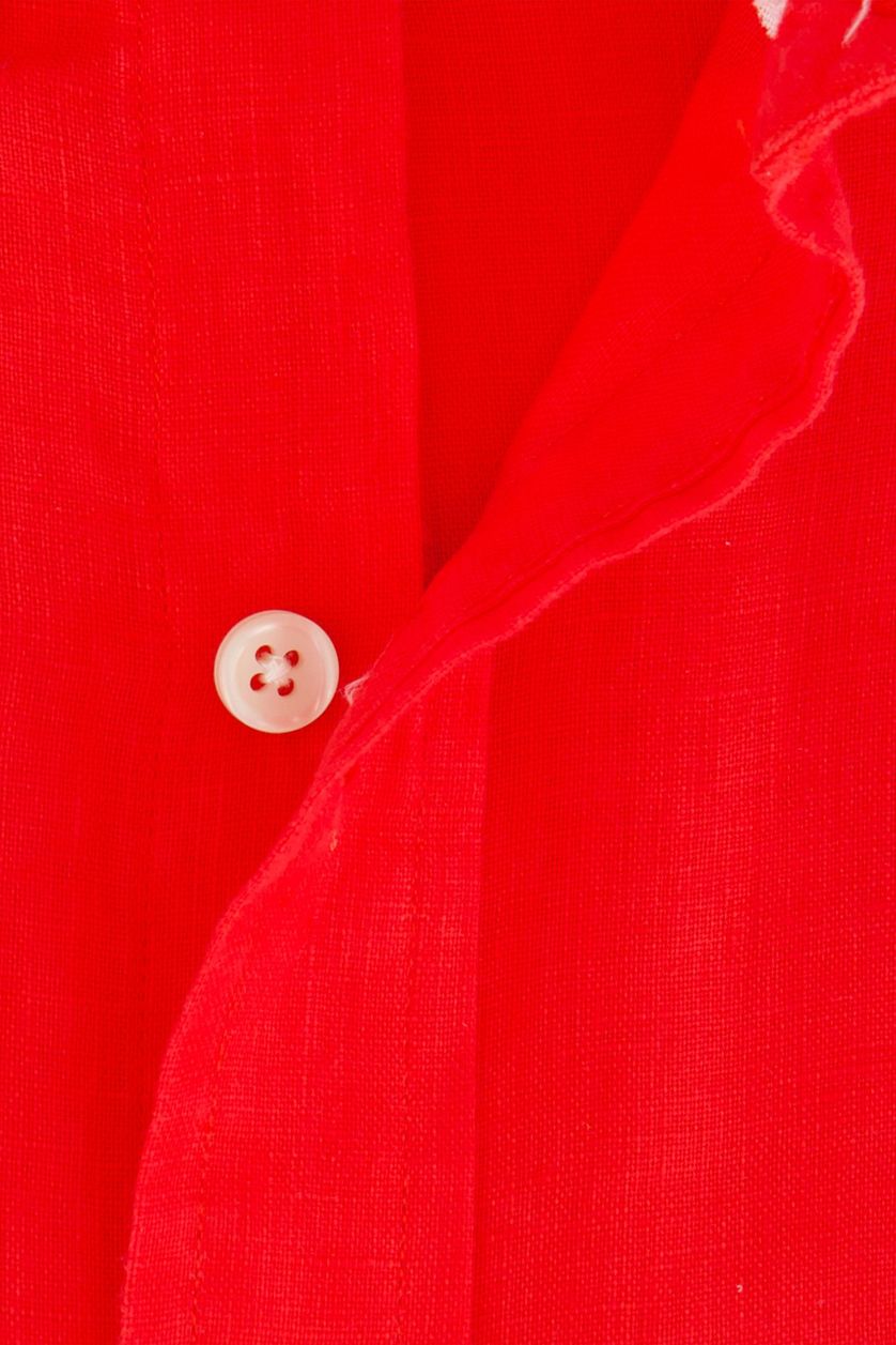 Polo Ralph Lauren casual overhemd Slim Fit fel rood effen linnen
