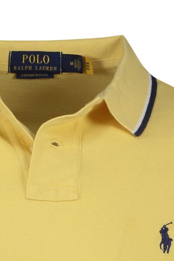 polo Polo Ralph Lauren Custom Slim Fit geel effen katoen normale fit