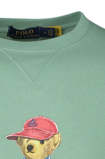 Polo Ralph Lauren sweater ronde hals groen met print katoen