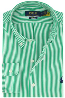Polo Ralph Lauren casual overhemd Polo Ralph Lauren Slim Fit groen gestreept katoen