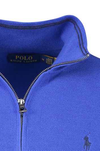 trui Polo Ralph Lauren blauw effen katoen opstaande kraag 