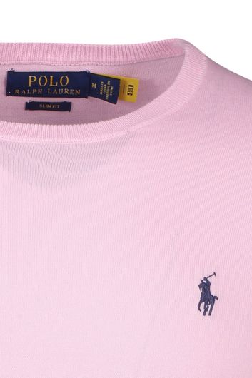trui Polo Ralph Lauren roze effen ronde hals 