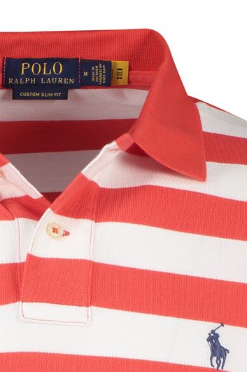 Korte mouwen Polo Ralph Lauren polo normale fit rood gestreept katoen