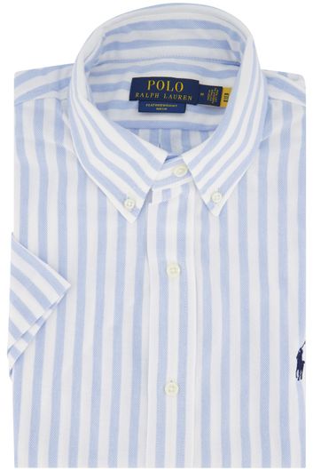 Polo Ralph Lauren casual overhemd korte mouw normale fit lichtblauw strepen katoen