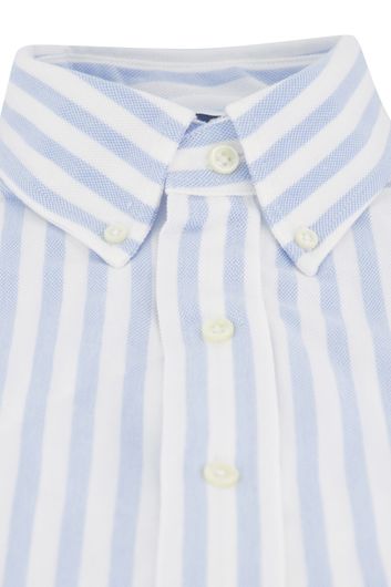 Polo Ralph Lauren casual overhemd korte mouw normale fit lichtblauw strepen katoen