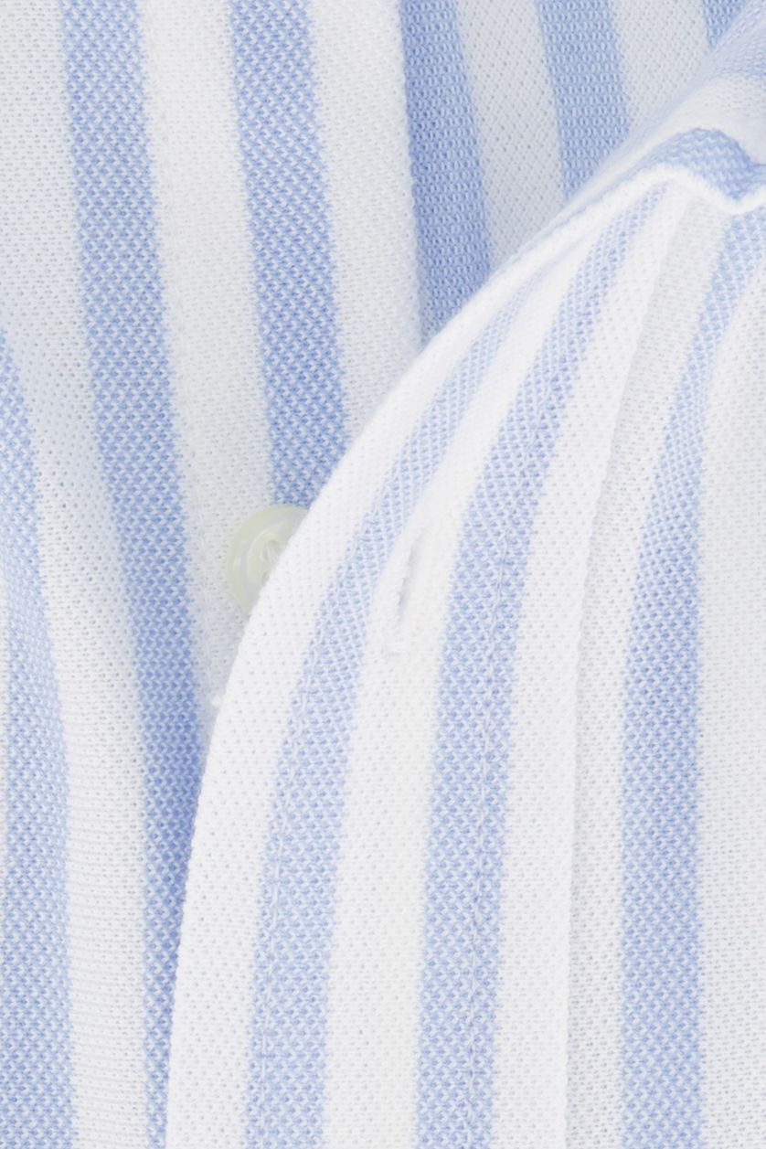 Polo Ralph Lauren casual overhemd korte mouw lichtblauw strepen katoen normale fit