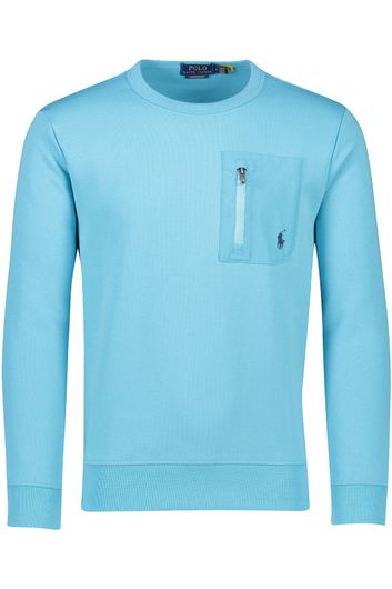 sweater Polo Ralph Lauren blauw effen ronde hals 