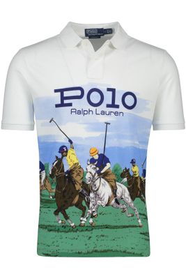 Polo Ralph Lauren Polo Ralph Lauren polo Custom Fit wijde fit wit effen polo paarden opdruk katoen