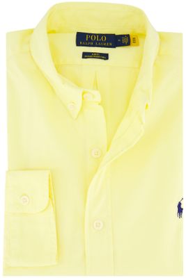 Polo Ralph Lauren Polo Ralph Lauren casual overhemd Slim Fit geel effen katoen 100%
