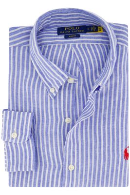 Polo Ralph Lauren Polo Ralph Lauren overhemd linnen blauw wit gestreept