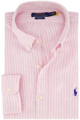 Polo Ralph Lauren Polo Ralph Lauren overhemd linnen roze/wit gestreept
