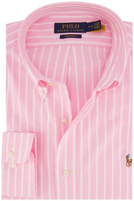 Polo Ralph Lauren business overhemd Polo Ralph Lauren Custom Fit roze gestreept katoen normale fit 