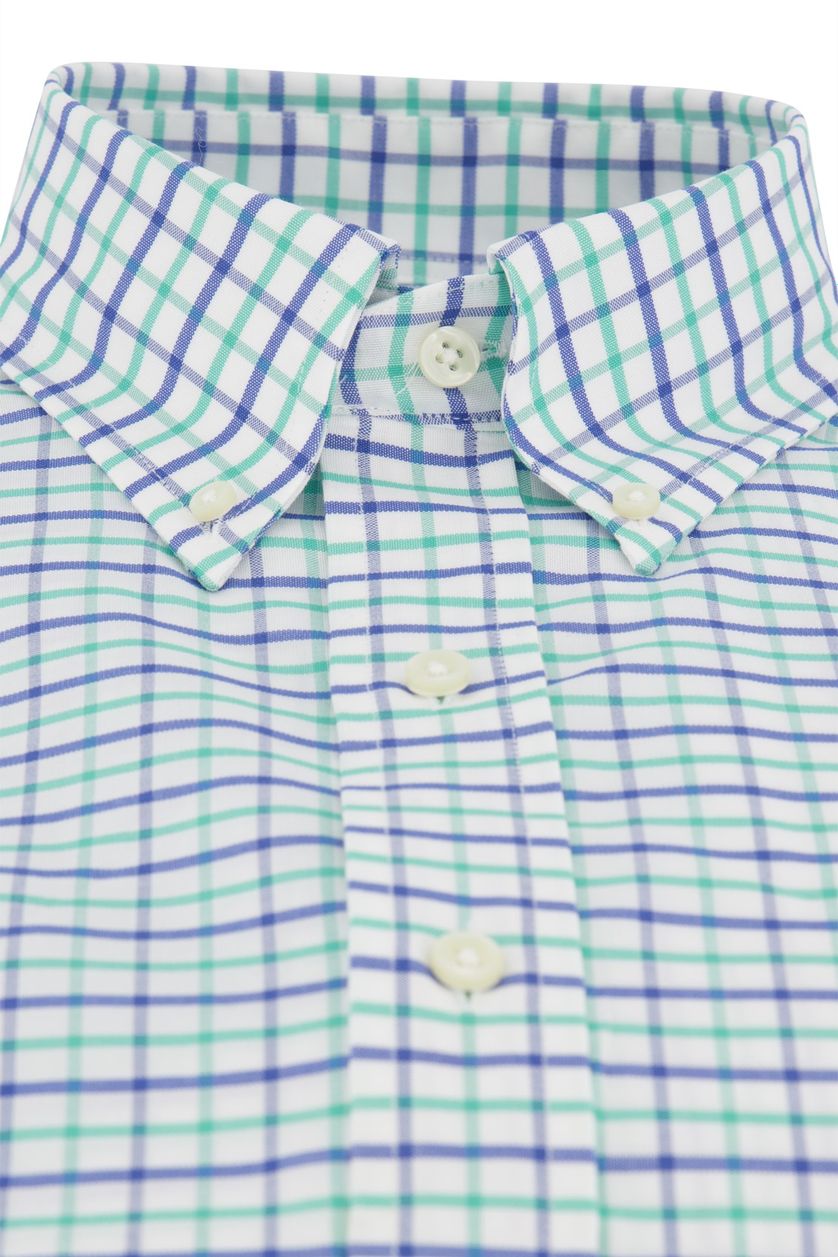Polo Ralph Lauren Big & Tall overhemd Custom Fit wit blauw geruit katoen