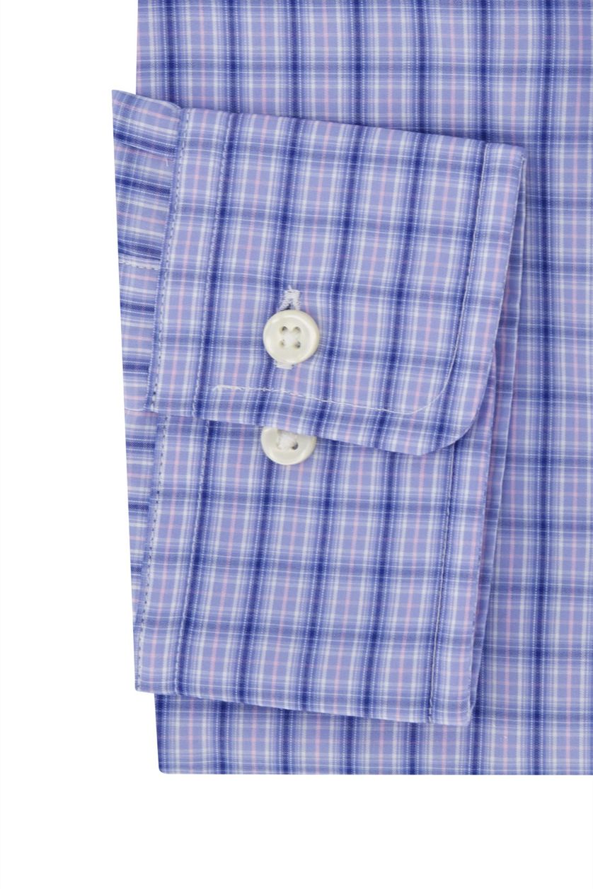 Polo Ralph Lauren casual overhemd Custom Fit blauw geruit katoen-stretch