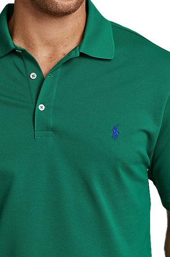 Polo Ralph Lauren Big & Tall polo normale fit groen effen katoen 3-knoops