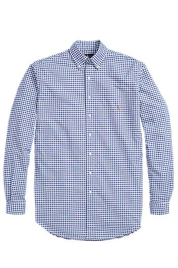 Polo Ralph Lauren Big & Tall overhemd normale fit blauw geruit 100% katoen