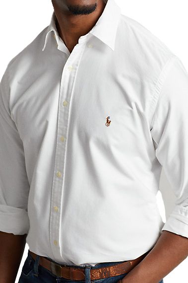 Polo Ralph Lauren Big & Tall overhemd normale fit wit effen 100% katoen