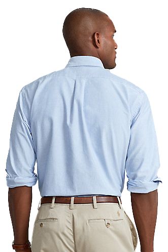 Polo Ralph Lauren Big & Tall overhemd normale fit lichtblauw effen 100% katoen