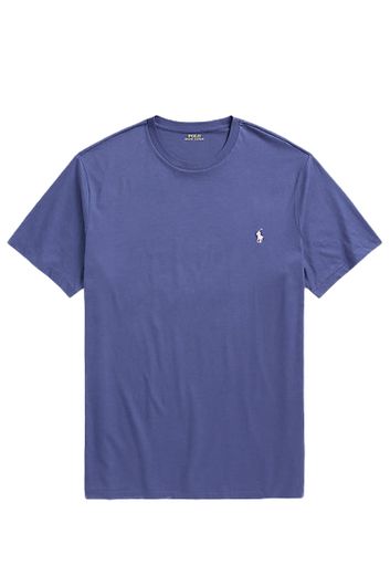Polo Ralph Lauren Big & Tall t-shirt blauw ronde hals effen met logo korte mouwen 